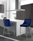 Karina Velvet Upholstered Counter Stool — 790-C - Blue - 790Navy-C alternate view 1
