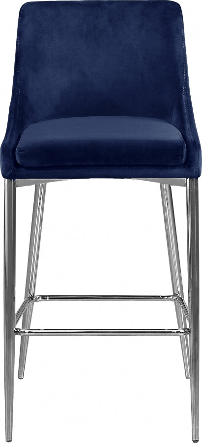 Karina Velvet Upholstered Counter Stool — 790-C - Blue - 790Navy-C alternate view 3