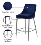 Karina Velvet Upholstered Counter Stool — 790-C - Blue - 790Navy-C Infographic