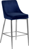 Karina Velvet Upholstered Counter Stool — 790-C - Blue - 790Navy-C