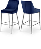 Karina Velvet Upholstered Counter Stool — 790-C - Blue - 790Navy-C Double Chair