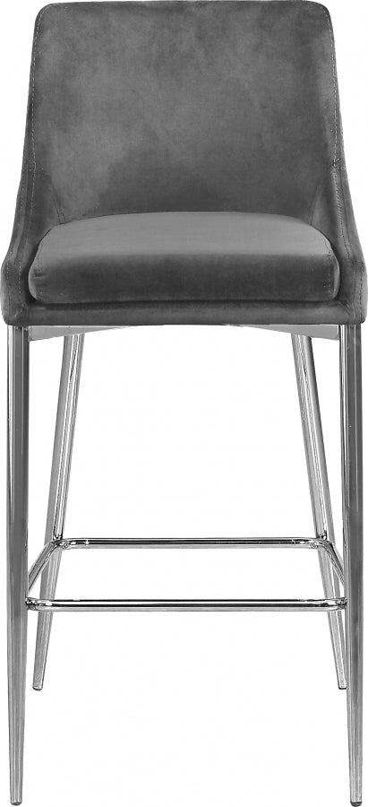 Karina Velvet Upholstered Counter Stool — 790-C - Grey - 790Grey-C alternate view 3