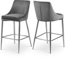 Karina Velvet Upholstered Counter Stool — 790-C - Grey - 790Grey-C Double Chair