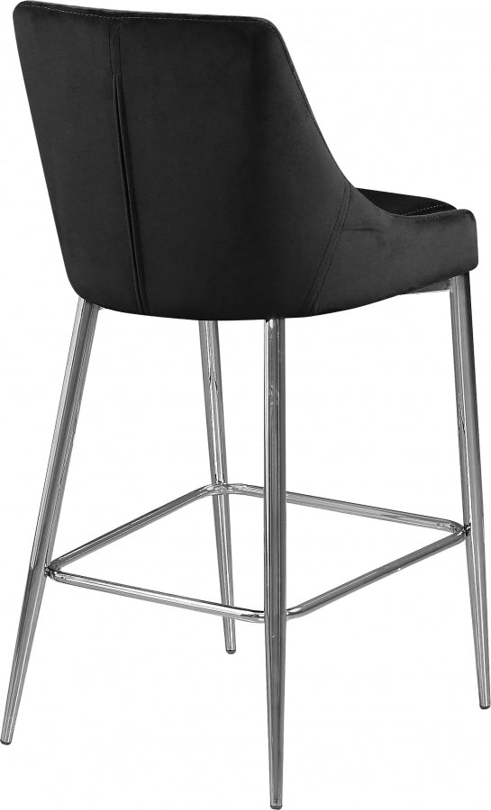 Karina Velvet Upholstered Counter Stool — 790-C - Black - 790Black-C alternate view 2