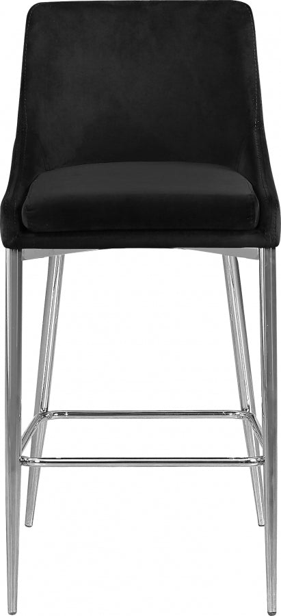 Karina Velvet Upholstered Counter Stool — 790-C - Black - 790Black-C alternate view 3