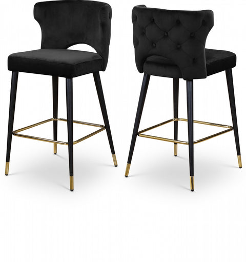 Kelly Velvet Upholstered Counter Stool — 791-C (Set of 2)