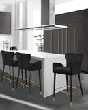 Luxe Velvet Upholstered Counter Stool — 792-C - Black - 792Black-C alternate view 1