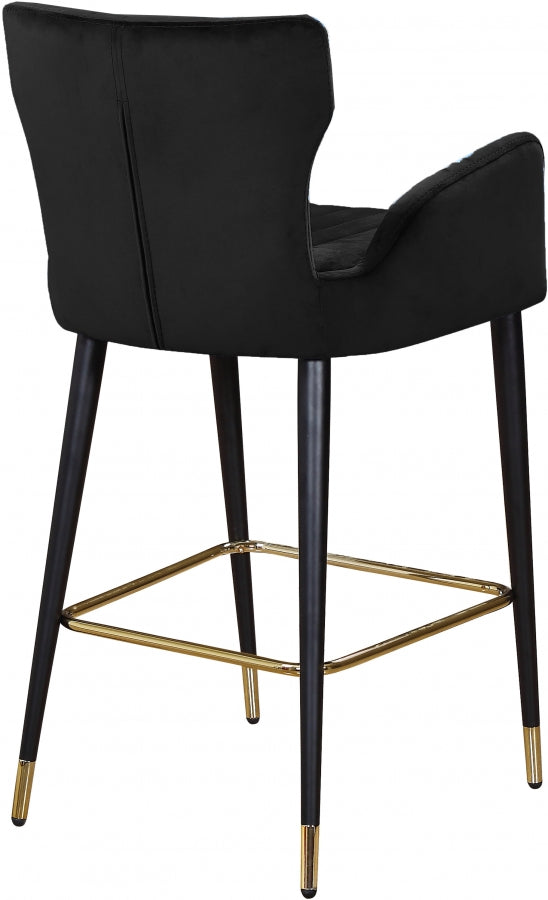 Luxe Velvet Upholstered Counter Stool — 792-C - Black - 792Black-C alternate view 2