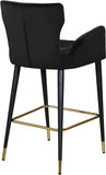 Luxe Velvet Upholstered Counter Stool — 792-C - Black - 792Black-C alternate view 2