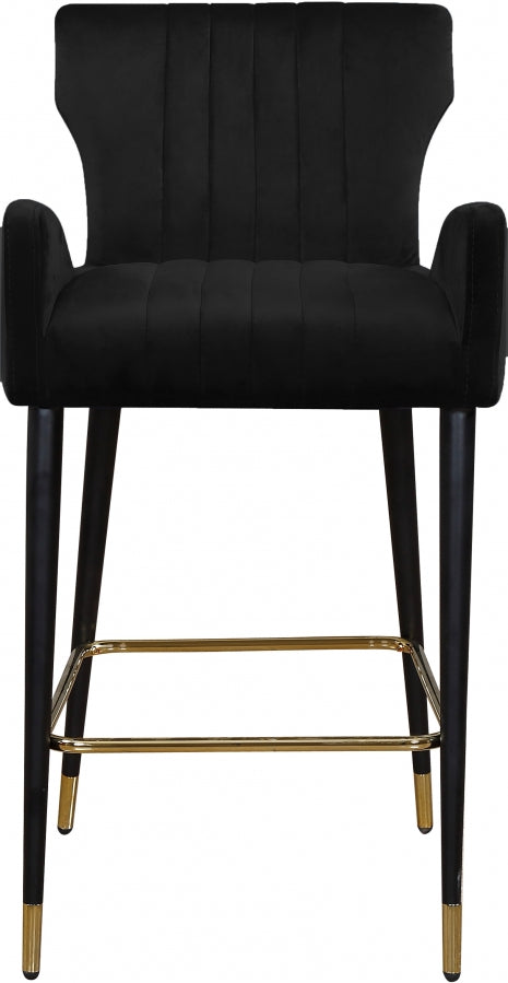 Luxe Velvet Upholstered Counter Stool — 792-C - Black - 792Black-C alternate view 3