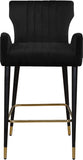 Luxe Velvet Upholstered Counter Stool — 792-C - Black - 792Black-C alternate view 3