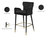 Luxe Velvet Upholstered Counter Stool — 792-C - Black - 792Black-C Infographic