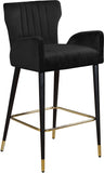 Luxe Velvet Upholstered Counter Stool — 792-C - Black - 792Black-C