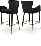 Luxe Velvet Upholstered Counter Stool — 792-C - Black - 792Black-C Double Chair
