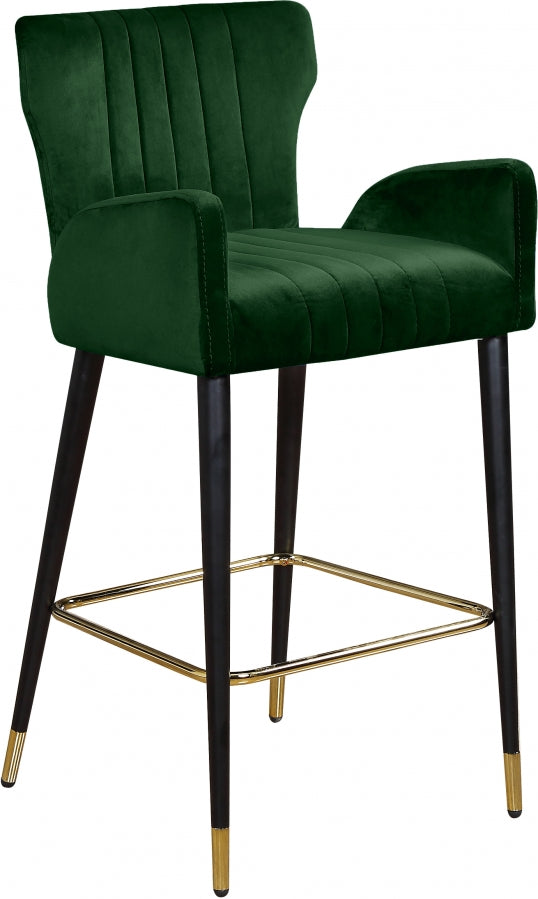 Luxe Velvet Upholstered Counter Stool — 792-C - Green - 792Green-C