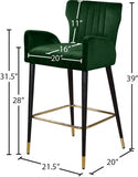 Luxe Velvet Upholstered Counter Stool — 792-C - Green - 792Green-C Dim