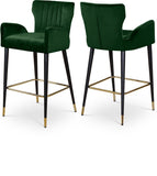 Luxe Velvet Upholstered Counter Stool — 792-C - Green - 792Green-C Double Chair