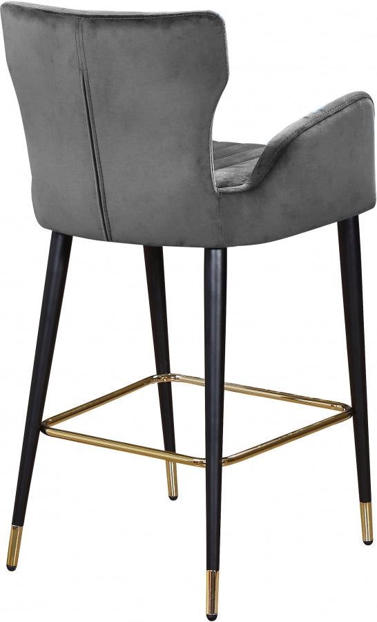 Luxe Velvet Upholstered Counter Stool — 792-C - Grey - 792Grey-C alternate view 2