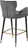 Luxe Velvet Upholstered Counter Stool — 792-C - Grey - 792Grey-C alternate view 2