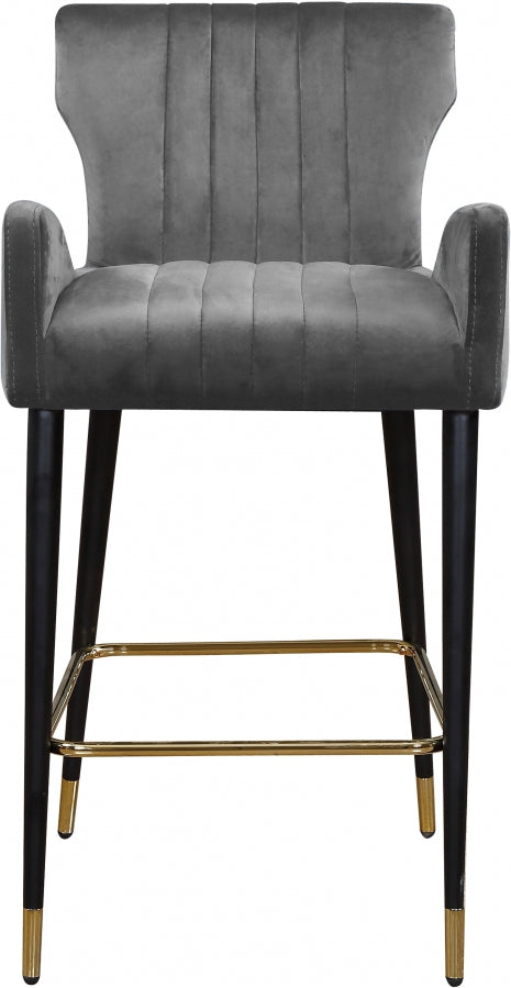 Luxe Velvet Upholstered Counter Stool — 792-C - Grey - 792Grey-C alternate view 3