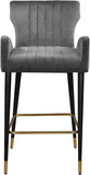 Luxe Velvet Upholstered Counter Stool — 792-C - Grey - 792Grey-C alternate view 3