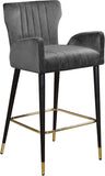 Luxe Velvet Upholstered Counter Stool — 792-C - Grey - 792Grey-C