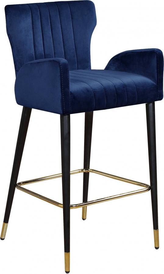 Luxe Velvet Upholstered Counter Stool — 792-C - Blue - 792Navy-C
