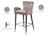 Luxe Velvet Upholstered Counter Stool — 792-C - Pink - 792Pink-C Infographic