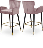 Luxe Velvet Upholstered Counter Stool — 792-C - Pink - 792Pink-C Double Chair