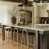 Calvin Vegan Leather Upholstered Counter Stool — 475-C - Black - 475Black-C alternate view 1