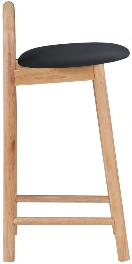Calvin Vegan Leather Upholstered Counter Stool — 475-C - Black - 475Black-C alternate view 4