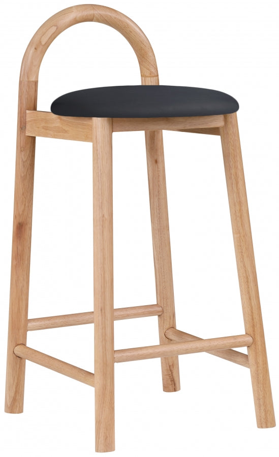 Calvin Vegan Leather Upholstered Counter Stool — 475-C - Black - 475Black-C