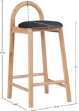 Calvin Vegan Leather Upholstered Counter Stool — 475-C - Black - 475Black-C Dim