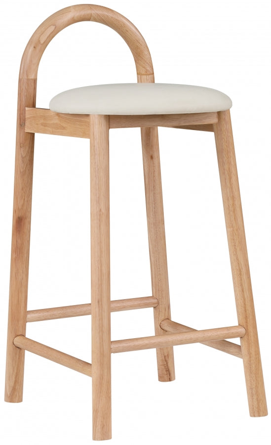 Calvin Vegan Leather Upholstered Counter Stool — 475-C - Cream - 475Cream-C