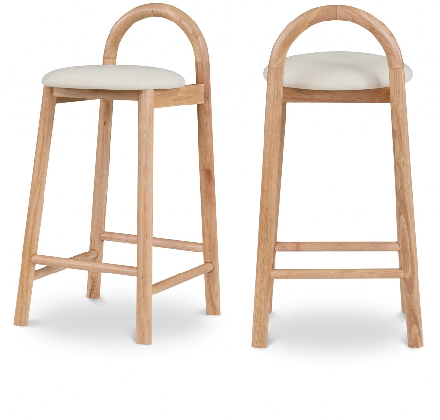 Calvin Vegan Leather Upholstered Counter Stool — 475-C - Cream - 475Cream-C Double Chair