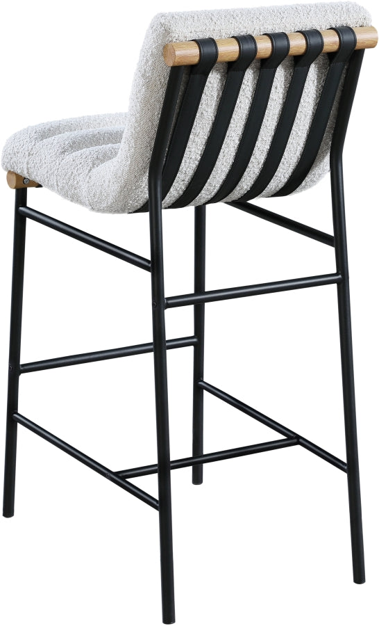 Burke Boucle Fabric Upholstered Bar Stool — 846-C - Cream - 846Cream-C alternate view 3