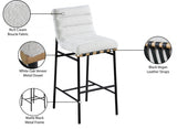 Burke Boucle Fabric Upholstered Bar Stool — 846-C - Cream - 846Cream-C Infographic