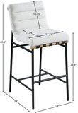 Burke Boucle Fabric Upholstered Bar Stool — 846-C - Cream - 846Cream-C Dim