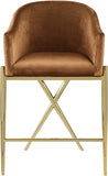 Xavier Velvet Upholstered Counter Stool — 867-C - Saddle - 867Saddle-C alternate view 3