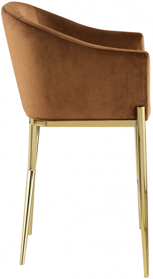 Xavier Velvet Upholstered Counter Stool — 867-C - Saddle - 867Saddle-C alternate view 5
