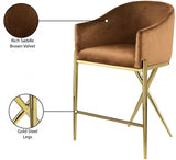Xavier Velvet Upholstered Counter Stool — 867-C - Saddle - 867Saddle-C Infographic