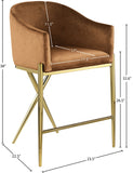 Xavier Velvet Upholstered Counter Stool — 867-C - Saddle - 867Saddle-C Dim