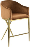 Xavier Velvet Upholstered Counter Stool — 867-C - Saddle - 867Saddle-C