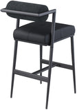 Stryker Boucle Fabric and Vegan Leather Upholstered Bar / Counter Stools — 992-C - Black - 992Black-C alternate view 2