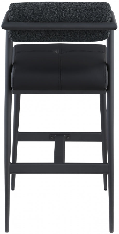 Stryker Boucle Fabric and Vegan Leather Upholstered Bar / Counter Stools — 992-C - Black - 992Black-C alternate view 4