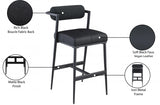 Stryker Boucle Fabric and Vegan Leather Upholstered Bar / Counter Stools — 992-C - Black - 992Black-C Infographic