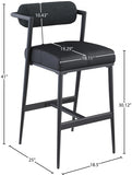 Stryker Boucle Fabric and Vegan Leather Upholstered Bar / Counter Stools — 992-C - Black - 992Black-C Dim