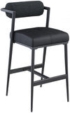 Stryker Boucle Fabric and Vegan Leather Upholstered Bar / Counter Stools — 992-C - Black - 992Black-C