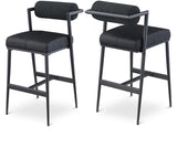 Stryker Boucle Fabric and Vegan Leather Upholstered Bar / Counter Stools — 992-C - Black - 992Black-C Double Chair