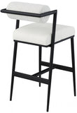 Stryker Boucle Fabric and Vegan Leather Upholstered Bar / Counter Stools — 992-C - Cream - 992Cream-C alternate view 2